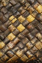 Old traditional birch bark weaving texture Royalty Free Stock Photo
