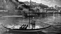 Old traditional boats with wine barrels, Porto.