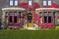 Old, traditional British house with red ivy Royalty Free Stock Photo