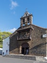 Old traditional building of the church Santuario de Nuestra Senora de las Nieves, La Palma, Canary islands, Spain. Blue