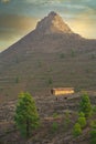 Old traditional Canarian house, now abandoned, at the foot of Roque de Imoque Royalty Free Stock Photo