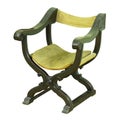 Old traditional chair on white