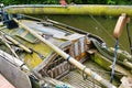 Old traditional Dutch wooden sailing yacht (schokker)