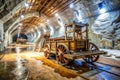 Old Traditional Extraction Machine in a Salt Mine Gallery in Turda, Romania Royalty Free Stock Photo