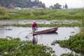 Old traditional fishing method of loktak lake manipur Royalty Free Stock Photo