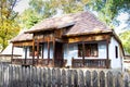 Old traditional house at the Dimitrie Gusti Village Museum, an open air museum in Bucharest, Romania Royalty Free Stock Photo