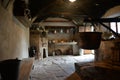 Old traditional kitchen in an Alpine mountain house Royalty Free Stock Photo