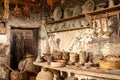 Old traditional kitchen inside a Greek monastery at Meteora-3 Royalty Free Stock Photo