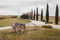 Old traditional manual wooden plow. Farm equipment Royalty Free Stock Photo