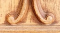 Old traditional moulding design on a plywood bentwood headboard with bevels and curves for traditional design. Useful as a Royalty Free Stock Photo