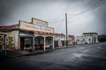 Old traditional New Zealand buildings at historical street in Mangaweka town