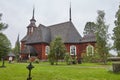 Old traditional red wooden church of Keuruu. Finland heritage.