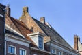 Old traditional roofs in Vianen in the Netherlands Royalty Free Stock Photo