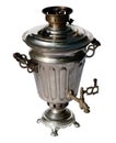 Old traditional russian samovar on white Royalty Free Stock Photo