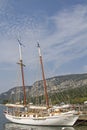 Old traditional sailboat at lake Garda