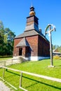 Old traditional Slovak wooden church in Stara Lubovna, Slovakia