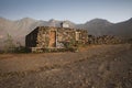 An old traditional stone architecture in village Cofete, Canary Islands, Fuerteventura Island, Spain 04/02/2019 Royalty Free Stock Photo