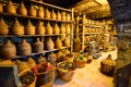 Old traditional storage inside a Greek monastery at Meteora Royalty Free Stock Photo