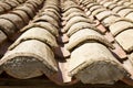 Old traditional terracotta roof covering