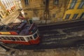 Tram carriage in the city centre of Lisbon, Portugal Royalty Free Stock Photo