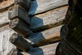 Old traditional wood barn beams and joints