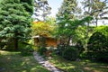 Old traditional wood house in a japanese garden Royalty Free Stock Photo