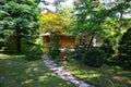 Old traditional wood house in a japanese garden Royalty Free Stock Photo