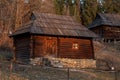 Old traditional wooden house in Pirogov museum, Ukraine.