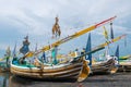 Old traditional wooden Indonesia colored boats in Bali Island, I