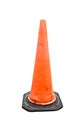 Old Traffic cone - barricade warning cones on white background,