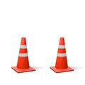 Old traffic cones on white background. Royalty Free Stock Photo