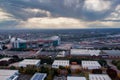 Aerial View of Iconic Manchester United Stadium in England. Royalty Free Stock Photo