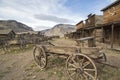 Old Trail Town western wooden wagon wheel mountains Wyoming Royalty Free Stock Photo