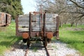 old buffer in railway carriage, hook wagon, old wagon Royalty Free Stock Photo