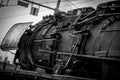 Old train black and white image Royalty Free Stock Photo