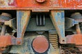 Old train car suspension, Albania Royalty Free Stock Photo