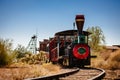 Old Train in Goldfield Gold Mine Ghost Town in Youngsberg, Arizona, USA surrounded by desert Royalty Free Stock Photo