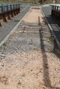 Old Train Rails over a Bridge, Island of Peace Park, Naharayim, Israel Royalty Free Stock Photo