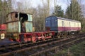 Old train railway carriage abandoned steam engine Royalty Free Stock Photo