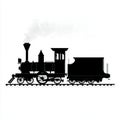 old train silhouette , black and white illustration isolated on white background Royalty Free Stock Photo