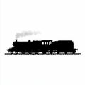 old train silhouette , black and white illustration isolated on white background Royalty Free Stock Photo