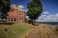 The old train station on the lake shore in Nora Sweden