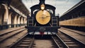 old train in the station retro vintage old train background Royalty Free Stock Photo