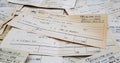 Old train tickets used on fast and express trains from Romania Royalty Free Stock Photo