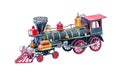 Old train toy on white color background Royalty Free Stock Photo