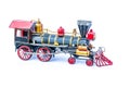 Old train toy on white color background Royalty Free Stock Photo