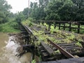 Old railroad tracks crossing a river Royalty Free Stock Photo