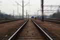 old train tracks from a very fast train Royalty Free Stock Photo