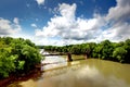 An old train trestle crossing the Catawba river.