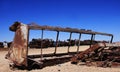 Old train in uyuni salar in bolivia